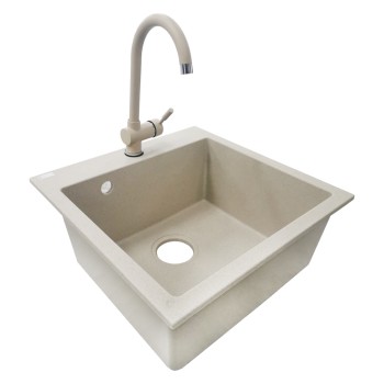 Комплект мойка+смеситель ALENA 1B*BQ303 песочный