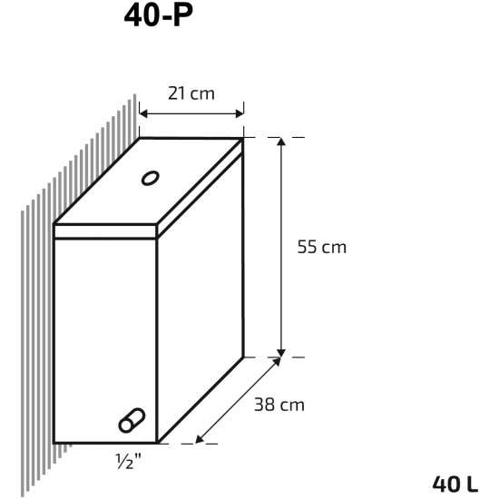 Akcija! Krosnelė Skamet P-12040 PRV dešininė su 40L nerūd. plieno vandens talpa