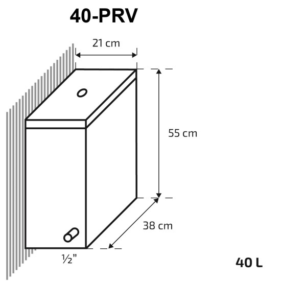 Akcija! Krosnelė Skamet P-11640 PRV dešininė su 40L nerūd. plieno vandens talpa