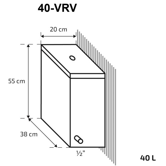 Akcija! Krosnelė Skamet P-11640 VRV kairinė su 40L nerūd. plieno vandens talpa