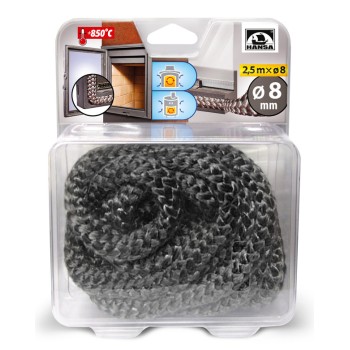 Virvė keraminio pluošto (d8 mm, ilgis 2.5 m) Virvė keraminio pluošto (d8 mm, ilgis 2.5 m)