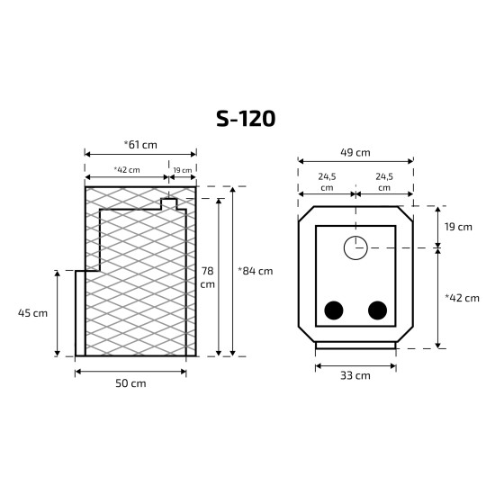 Akcija! Krosnelė Skamet S-120  GL su stiklu