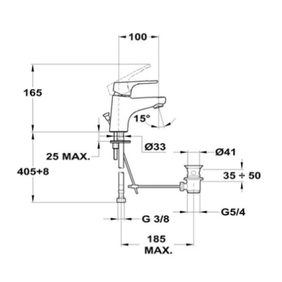 Maišytuvas svirtinis  JUNIOR EVO100praust.
