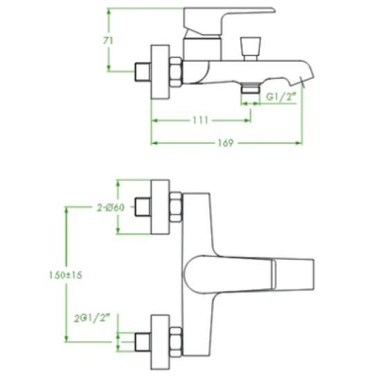 Maišytuvas voniai LARGO 202K W-CH baltas chromas
