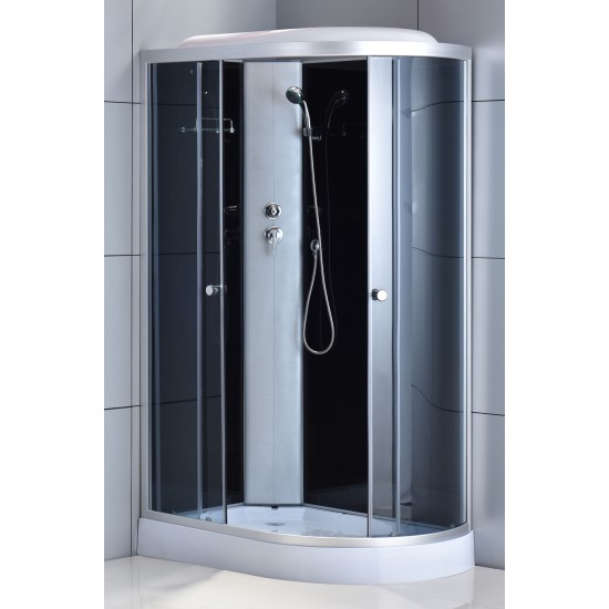 Massage shower cabin R8407 left grey/black