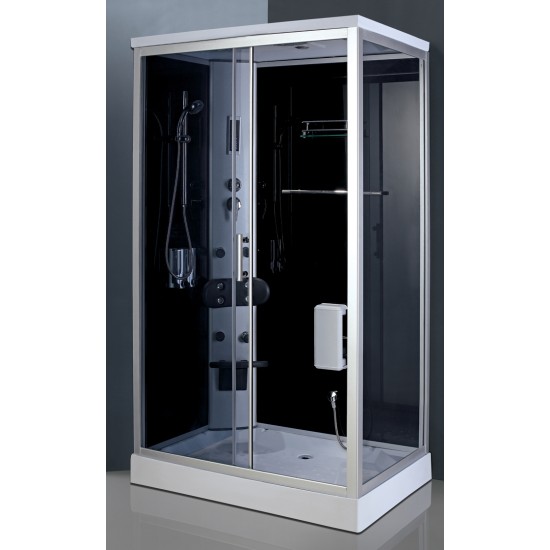 Massage shower cabin R8407 left grey/black