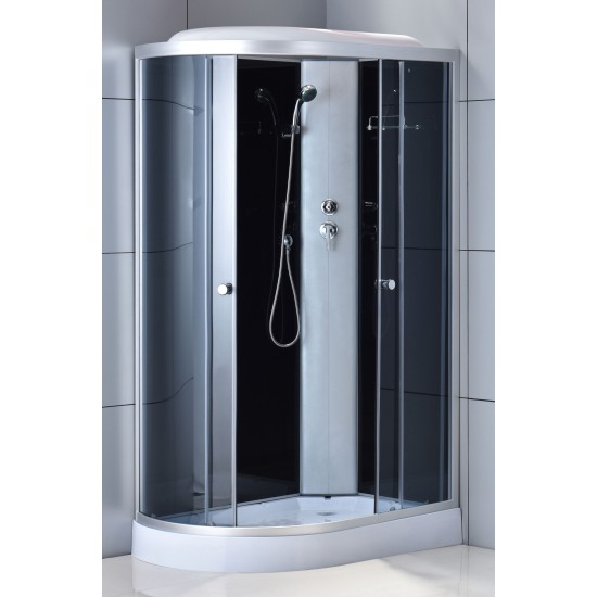 Massage shower cabin R8407 right grey/black