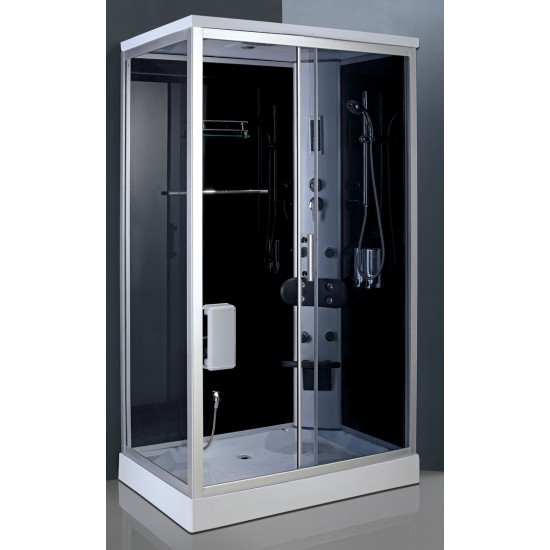 Massage shower cabin R8407 right grey/black