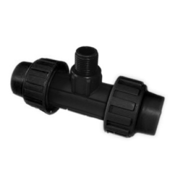 Trišakis PE išorinis sriegis 20x1/2x20 juodas