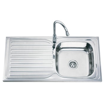 Nerūsējošā tērauda izlietne D10060A 1000x600 kreisā puse