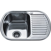 Nerūsējošā tērauda izlietne D6249P ar labo dekoru un sifonu