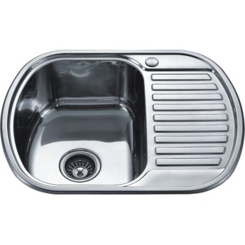 Nerūsējošā tērauda izlietne D6249P ar labo dekoru un sifonu