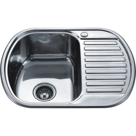 Nerūsējošā tērauda izlietne D6249P ar labo dekoru un sifonu