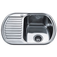 Stainless steel sink D6249P left decor with siphon