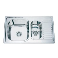 Stainless steel sink S7850P matt with siphon
