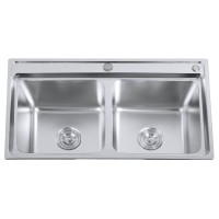 Stainless steel sink S8046P with siphon