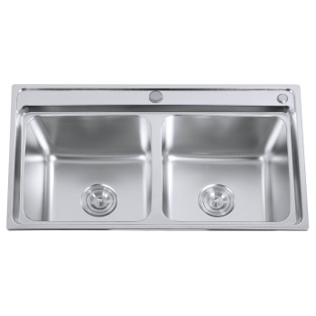 Stainless steel sink S8046P with siphon