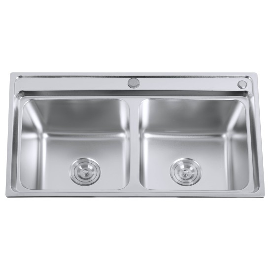 Stainless steel sink S8046P with siphon