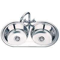 Nerūsējošā tērauda izlietne S8344P 840x440 ar sifonu