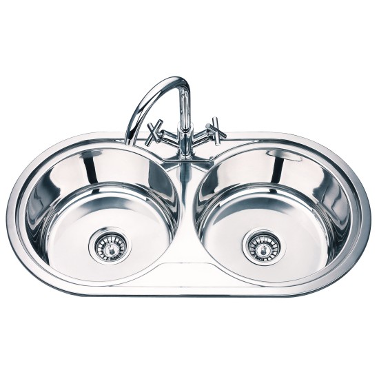 Nerūsējošā tērauda izlietne S8344P 840x440 ar sifonu