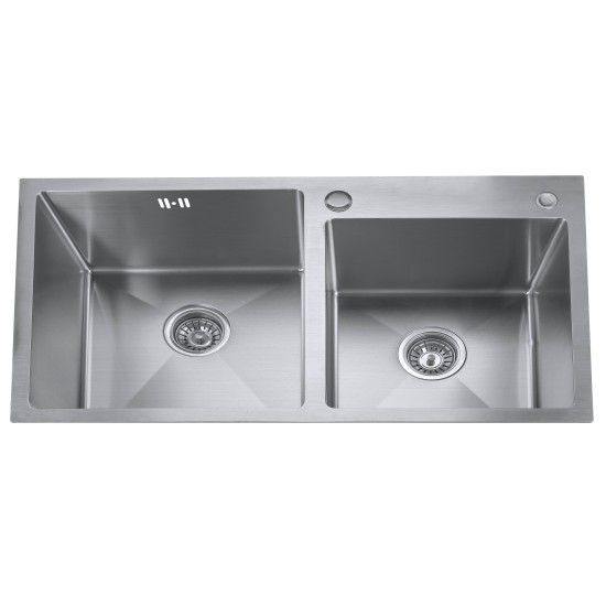 Nerūsējošā tērauda izlietne S8446H Satīna 1.0mm ar sifonu