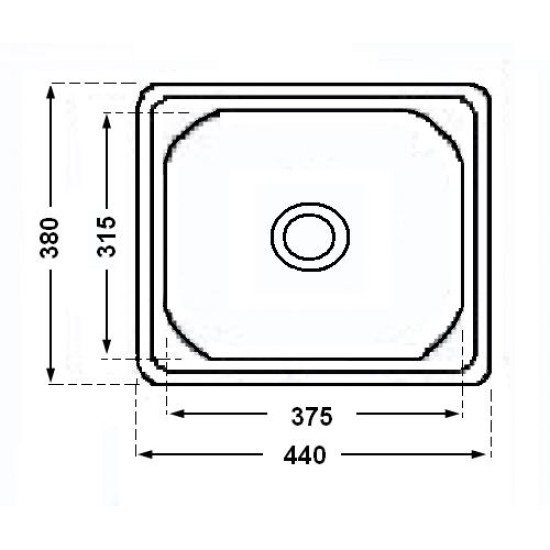 Stainless steel sink 603 with siphon