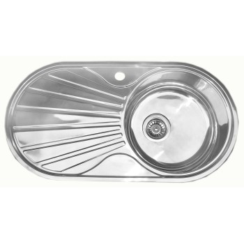 Nerūdijančio plieno plautuvė 7107 kairė su sifonu Nerūdijančio plieno plautuvė 7107 kairė su sifonu