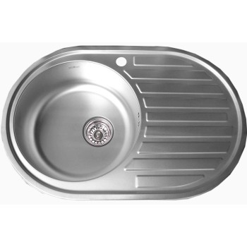 Nerūdijančio plieno plautuvė 7108 0.8 mm dešinė su sifonu Nerūdijančio plieno plautuvė 7108 0.8 mm dešinė su sifonu