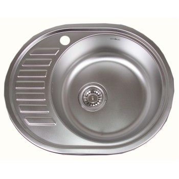 Nerūdijančio plieno plautuvė 7112 kairė DEKOR su sifonu Nerūdijančio plieno plautuvė 7112 kairė DEKOR su sifonu