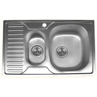 Nerūdijančio plieno plautuvė 7301 kairė su sifonu