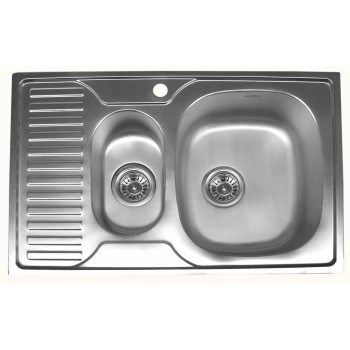 Nerūdijančio plieno plautuvė 7301 kairė su sifonu Nerūdijančio plieno plautuvė 7301 kairė su sifonu