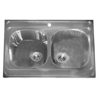 Nerūdijančio plieno plautuvė 7406 0.8 mm uždedama su sifonu