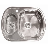 Nerūdijančio plieno plautuvė 7703 0.6 mm kairė su sifonu