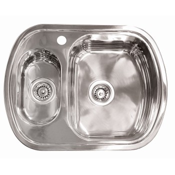 Nerūdijančio plieno plautuvė 7703 0.6 mm kairė su sifonu Nerūdijančio plieno plautuvė 7703 0.6 mm kairė su sifonu