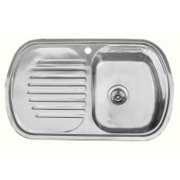 Раковина из нержавеющей стали 7705 левая с сифоном