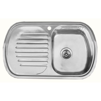 Nerūdijančio plieno plautuvė 7705 kairė su sifonu Nerūdijančio plieno plautuvė 7705 kairė su sifonu