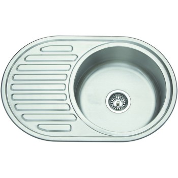 Nerūdijančio plieno plautuvė 859 kairė su sifonu Nerūdijančio plieno plautuvė 859 kairė su sifonu