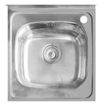 Nerūsējošā tērauda izlietne 877 labajā pusē, montējama virspusē ar sifonu Nerūsējošā tērauda izlietne 877 labajā pusē, montējama virspusē ar sifonu