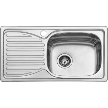 Nerūdijančio plieno plautuvė 905 kairė su sifonu Nerūdijančio plieno plautuvė 905 kairė su sifonu