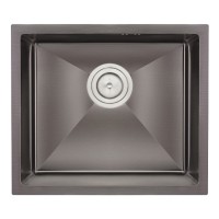 Nerūsējošā tērauda izlietne D4843H BLACK ar sifonu 1,0 mm