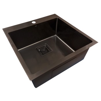 Nerūsējošā tērauda izlietne D5050H BLACK ar sifonu 1,0 mm Nerūsējošā tērauda izlietne D5050H BLACK ar sifonu 1,0 mm