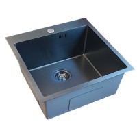 Мойка из нержавеющей стали D5050HB BLACK с сифоном