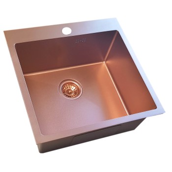 Nerūdijančio plieno plautuvė D5050HC COPPER su sifonu Nerūdijančio plieno plautuvė D5050HC COPPER su sifonu