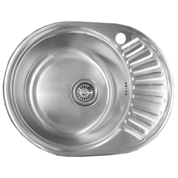 Nerūdijančio plieno plautuvė D5745P dešinė SATIN su sifonu Nerūdijančio plieno plautuvė D5745P dešinė SATIN su sifonu