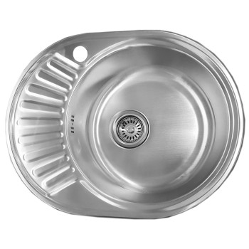 Nerūdijančio plieno plautuvė D5745P kairė SATIN su sifonu Nerūdijančio plieno plautuvė D5745P kairė SATIN su sifonu