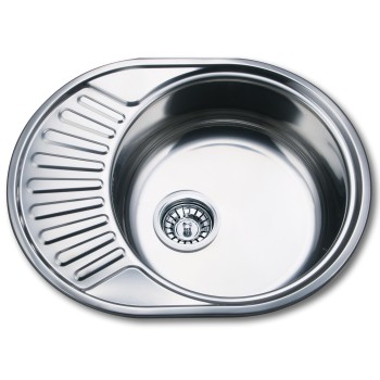 Nerūdijančio plieno plautuvė D5745P 0.8 mm universali su sifonu Nerūdijančio plieno plautuvė D5745P 0.8 mm universali su sifonu