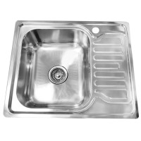 Раковина из нержавеющей стали D5848A правая с сифоном