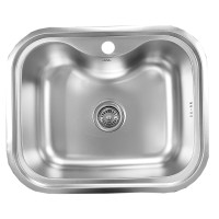 Stainless steel sink D5848P 0.8 matt with siphon