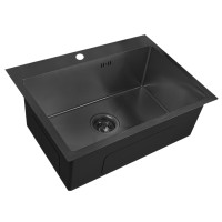 Мойка из нержавеющей стали D6045HB BLACK с сифоном