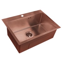 Nerūdijančio plieno plautuvė D6045HC COPPER su sifonu